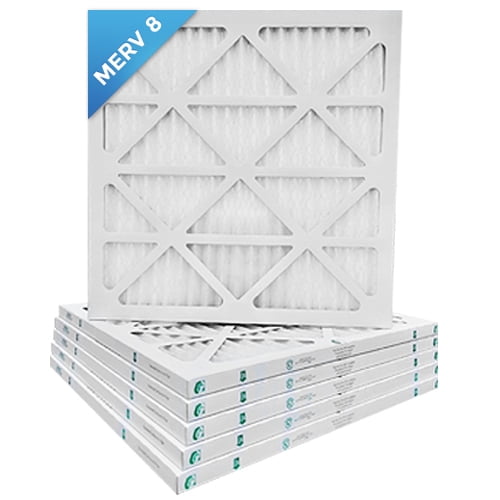 20x25x1 MERV 8 Pleated AC Furnace Air Filters. 6 Pack