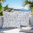 thumbnail image 3 of Throw Pillow Covers 16x16 Inch Set of 2, Blue Flower Waterproof Outdoor Pillow Covers, Vintage Farmhouse Boho Leaf Spring Summer Decorative Cushion Pillowcases for Couch, Sofa, Bed, Garden, Patio, 3 of 9