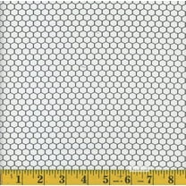 Cotton MK Chicken Wire Farm Hexagon Fence Pattern Black on White Design Mook Fabrics Cotton Fabric Print by the Yard (139632)