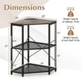 thumbnail image 3 of Costway Corner Printer Stand with Charging Station Adjustable Metal Mesh Shelf Brown, 3 of 11