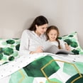 thumbnail image 5 of Manfei Geometric Honeycomb Hexagon Queen Comforter Set,Modern Minimalist Art Bedding Sets,Green Gold White Bedding Comforter Set For Men Women,Microfiber Bedroom Decor Reversible,3 Pieces, 5 of 8