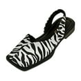 thumbnail image 4 of Womens Closed Square Toe Slingback Sandals 2025 Fashion Leopard Chunky Dress Low Heels Shoes Summer Fall, 4 of 5