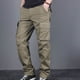 thumbnail image 4 of Pantalones largos para hombre con cierre de velcro, cintura elástica, cordones, múltiples bolsillos, tirantes en las piernas, pantalones deportivos de licra., 4 of 5