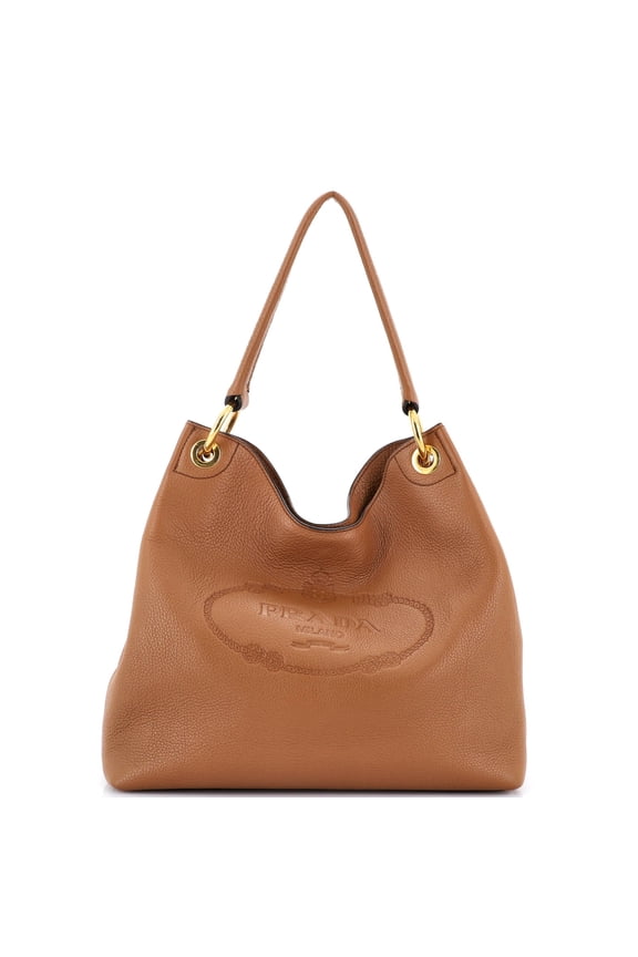 Pre-Owned Logo Hobo Embossed Vitello Daino Medium By Rebag
