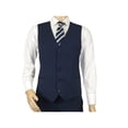 thumbnail image 6 of Men Suit BERLUSCONI Turkey 100% Italian Wool Super 180's 3pc Vested #Ber20 Navy, 6 of 9
