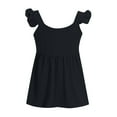 thumbnail image 4 of HAPIMO Women's Summer Tank Tops Solid Color Print Tops Square Neck Blouse Ruffle Ruched Trim Camisole Sleeveless Shirts for Girls Pleat Flowy Camis Vest Black XL, 4 of 9