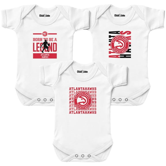 Newborn & Infant Chad & Jake White Atlanta Hawks 3-Pack Bodysuit Set
