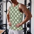 thumbnail image 5 of Balery Daisy Plaid Green Pattern Men's Workout Tank Top Gym Muscle Tee Fitness Bodybuilding Sleeveless T Shirt Quick Dry Fit Muscle Tank Top Slim-Fit Tank-X-Large, 5 of 7