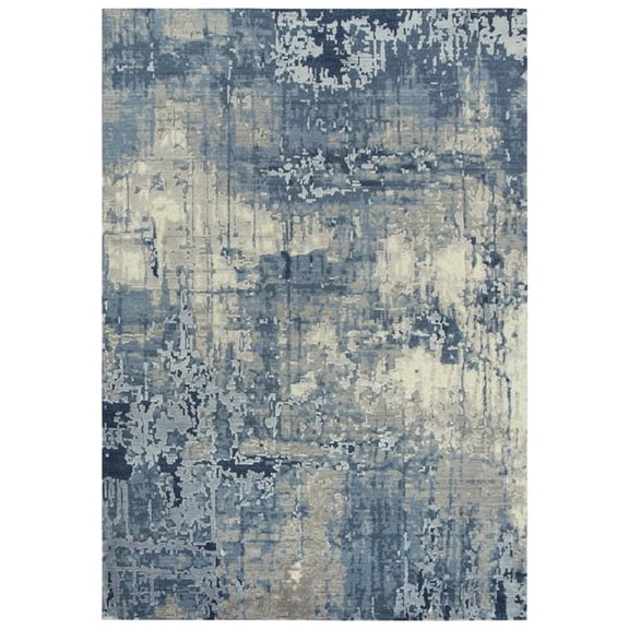 Alora Decor Radiant 5' x 8' Abstract Blue/Ivory/Gray Hybrid Area Rug