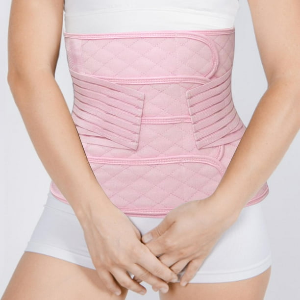 Abdominal Binder Slimming Compression Stomach Wrap for Umbilical Navel  Waist Pink