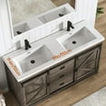 thumbnail image 5 of Blotout Double Bathroom Vanity with Sink & Faucet & Sewer Pipes, 59" Farmhouse Bathroom Vanity Cabinet Set with Sliding Barn Door & 3 Drawers, Freestanding Bath Storage Vanity Sink, 5 of 7