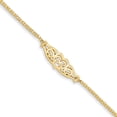 thumbnail image 1 of 14k Yellow Gold Filigree Heart 9 Inch Anklet Ankle Bracelet Love, 1 of 6
