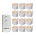 thumbnail image 1 of Moyic 12pcs LED Tear Candle Light Yellow Intermitente Candle Light con control remoto de 2 botones Timing Tear Candle Light para Navidad Boda Iluminación navideña Moyic HA016402-00, 1 of 1