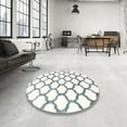 thumbnail image 4 of Ahgly Company Machine Washable Indoor Round Contemporary Dark Goldray Area Rugs, 4' Round, 4 of 7