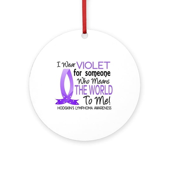 CafePress - Means World To Me 1 Hodgkin's Lymphoma Shirts Orna - Round Wood Ornament 4"