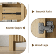 thumbnail image 3 of Aufeile Set of 3 Sideboard Buffet Cabinet with Storage, Modern Modular Fluted Accent Cabinet with 3 Drawers & Adjustable Shelves for Dining Room Living Room, Oak, 3 of 9