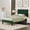 Green, variant on 4 EVER WINNER Queen Size Platform Bed Frame, Horizontal Stitched Pink Velvet Upholstered Headboard, Solid Wooden Slat Support, No Box Spring Required, Easy Assembly