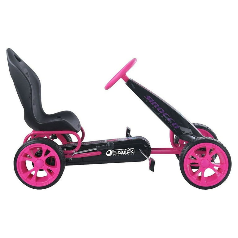hauck Sirocco Kids Pedal Go-Kart, Pink, Low Profile Rubber Wheels hauck Sirocco Kids Pedal Go-Kart, Pink, Low Profile Rubber Wheels