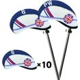 thumbnail image 3 of Paquete de 10 fundas de cabeza para Club de Golf, cubiertas para todos los palos de hierro, negro, azul, naranja y verde, 3 of 5