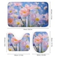 thumbnail image 3 of Watercolor Wildflowers Bathroom Sets with Shower Curtain And Rugs, Incl with 12 Hooks，Toilet Lid Oval Rug, 3 of 8