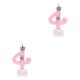 thumbnail image 2 of 2pcs Party Cake Candles Birthday Digital Candles Small Crown Decorated Candles For Decoration Number 4 Crown Design (pink), 2 of 2