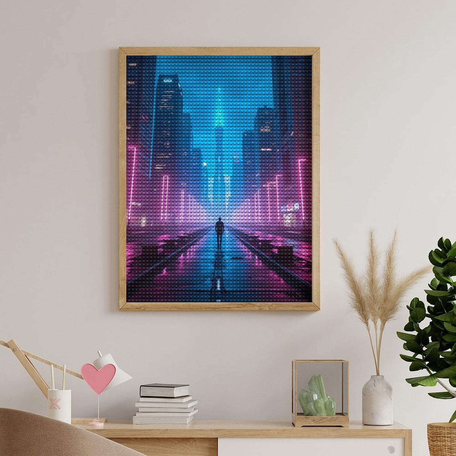 Diamond Art Kits for Adults, Neon Cityscape Night Walk 5D Diamond Painting Kits for Adults Beginners, DIY Full Drill Diamond Painting, Gem Art and Crafts 12x16