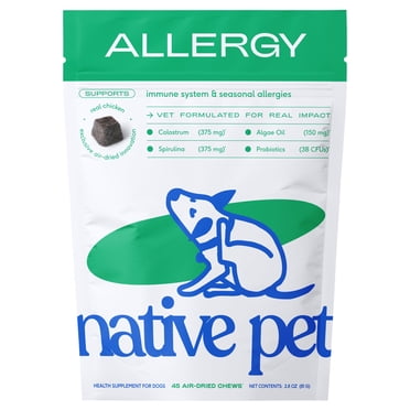 Native Pet Dog Allergy Chews Supplement for Immune Support & Allergy Relief, 45ct Pack