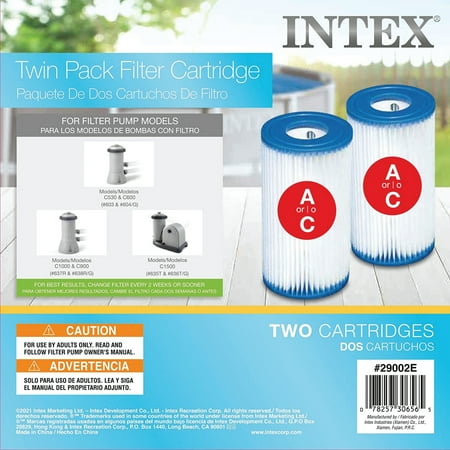 Intex - 1000 GPH Easy Set Above Ground Swimming Pool Filter Pump System + Filters - Multi