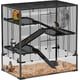 thumbnail image 1 of HOWEN Large Hamster Cage with 9" Deep Tempered Glass Bottom, 4 Tiers Hamster Tank with Running Wheel, Hut, Water Bottle, Dish, Rat Cage for Syrian, Dwarf, Gerbils, Mouse, 31" x 19" x 31.5", Black, 1 of 18