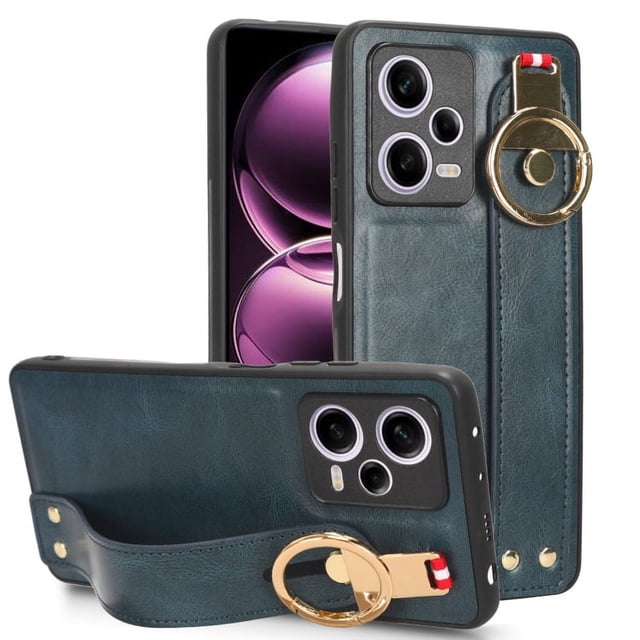 Funda de teléfono para Poco X5 5G Dama Wrist Band + Cristal 9D