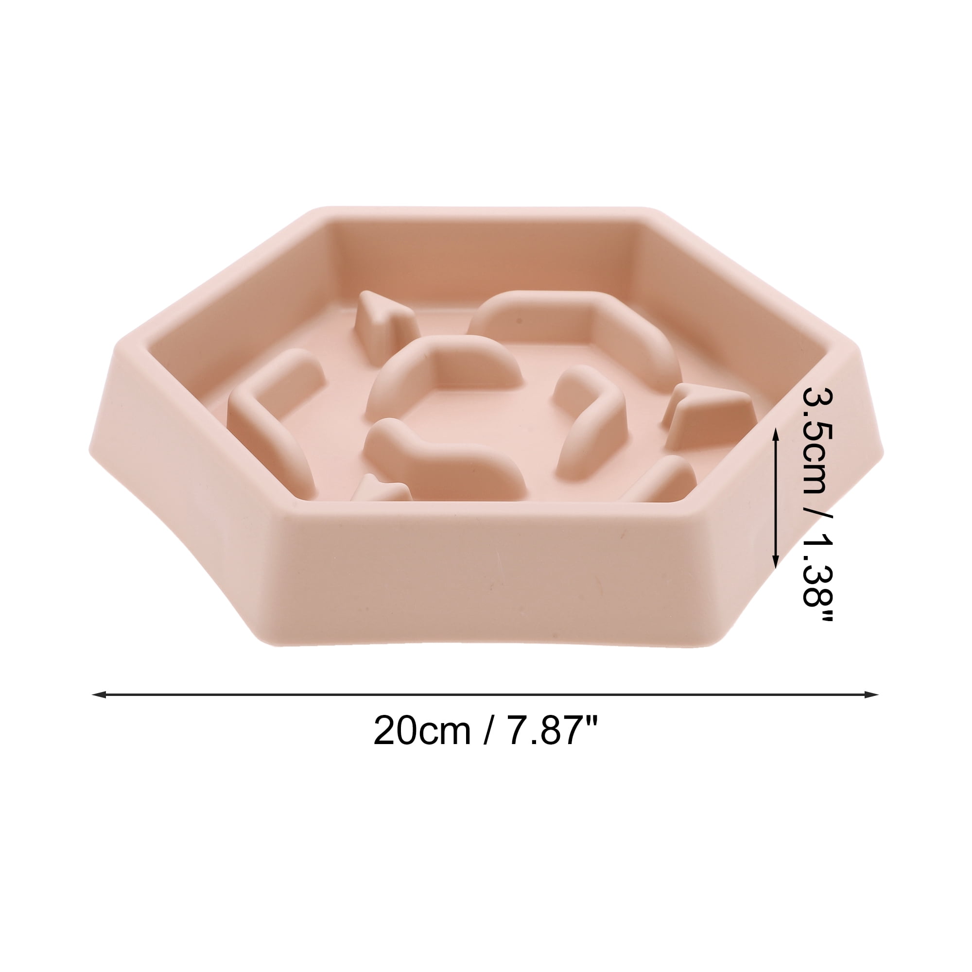 Unique Bargains 1 Pc Convenient Hexagon Shape Dog Bowl for Indoor and Outdoor Pink