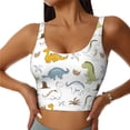 thumbnail image 1 of Fotbe Dinosaur Sujetador Deportivo Largo sin Aros para Mujer con Almohadillas y Soporte Medio, Transpirable y Absorbente, Camiseta Tipo Chaleco o Tank Top-Medium, 1 of 8
