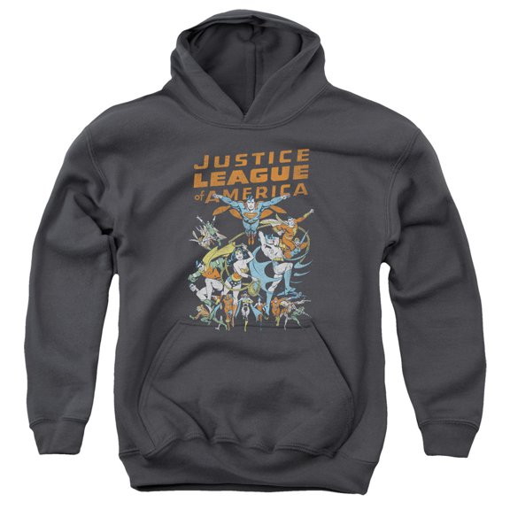 Jla - Big Group - Youth Hooded Sweatshirt - Large