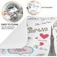 thumbnail image 5 of GZHJMY Trendy Collection Paris Eiffel Tower Symbols Absorbent Dish Drying Mat Microfiber Kitchen Countertop Table Protector Multi-Purpose Counter Rack Sink Drainer Pad (16" x 18"), 5 of 6