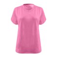 thumbnail image 6 of Fartey Plus Size Oversized T Shirts for Women 2025 Summer Half Sleeve V Neck Tops Loose Casual Drop Shoulder Tshirt Fashion Y2K Solid Color Tees Pink XXXL, 6 of 6