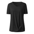 thumbnail image 2 of QLEICOM Womens Short Sleeve Summer T Shirts Tops, Solid Plus Size Casual Beach T Shirt Blouse, Solid Color V-Neck Tee Casual Loose Tops, Tees & Blouses for Women S-2XL, 2 of 5