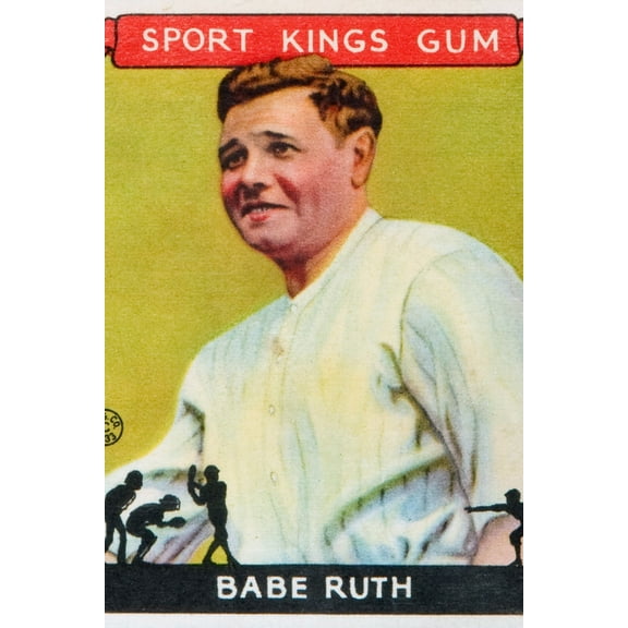 24x36 gallery poster, Babe Ruth 1933 Goudey Sport Kings baseball card