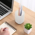 thumbnail image 6 of Holloyiver Frosted Pen Holder for Desk, Cute Plastic Pencil Cup Pen Container, Square Organizer Modern Aesthetic Design Desktop Storage Solution for Pens, Pencils, Marker, Makeup Brush, 6 of 8