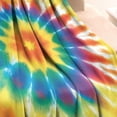 thumbnail image 3 of Colorful Rainbow Tie Dye Spiral Pattern Blanket,Comfortable Soft Flannel Throw Blanket,All Season,Warm Lightweight Blankets for Sofa Bed Couch Living Room Chair,30"x40", 3 of 4