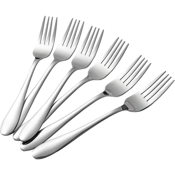ACDANC 6-Piece Stainless Steel Dessert Forks Set, 6.7 Inch Salad Forks for Dining Table, Elegant Flatware for Parties, Picnics, and Everyday Meals