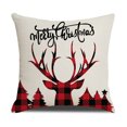 thumbnail image 4 of fundas de almohada de Navidad , funda de almohada de lino rústico para festividades,rojo y blanco, para sofá, sillón, decoración de Navidad, 4 of 5