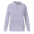 thumbnail image 4 of BODOAO Women's Quarter Zip Up Sweatshirt Long Sleeve Hooded Solid Color Oversized Sweatshirt Casual High Neck Pullover Sweatshirt for Trendy Y2K Fall Fashion Loose Fit Cozy Sweaters with Pocket, 4 of 4