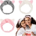 thumbnail image 1 of 3 diademas de maquillaje para mujeres y niñas, diadema suave y linda con orejas de gato para cuidado facial, spa y ducha Excelente Rendimiento, 1 of 5