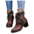 thumbnail image 3 of jsaierl European And American Style Large Size Thick High Heel Mid Tube Women's Boots, 3 of 4