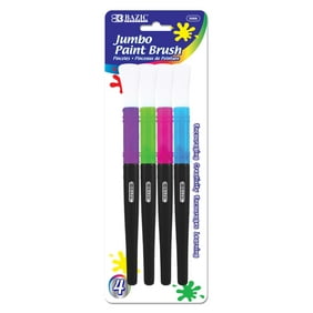 BAZIC Round Nylon Bristle Brush, Jumbo Paintbrushes (4/pack), 1-Pack