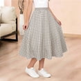 thumbnail image 6 of Edvintorg Clothes for Girls Fashion Plaid Elastic Waisted A-Line Maxi Skirt with Pockets Summer Casual Beach Skirts, 6 of 6