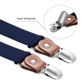 thumbnail image 2 of Buyless Fashion Leather End Suspenders for Men - 48" Elastic Adjustable Straps 1" - Y Shape - 5138-Navy, 2 of 6