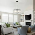 5Light Modern Round Drum Chandelier, Classic Semi Flush Mount