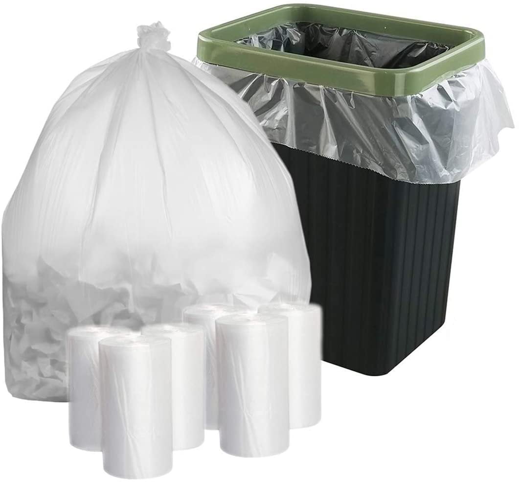 24 x 24 6-micron 1000Pcs High Density Clear 7-10 Gallon Can Liners Trash Bags 