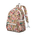 thumbnail image 2 of Dogs with Flowers Backpack for School,Cute School Bag,Schoolbag with Adjustable Shoulder Straps & Padded Back,13.4"x11"x4.7", 2 of 6